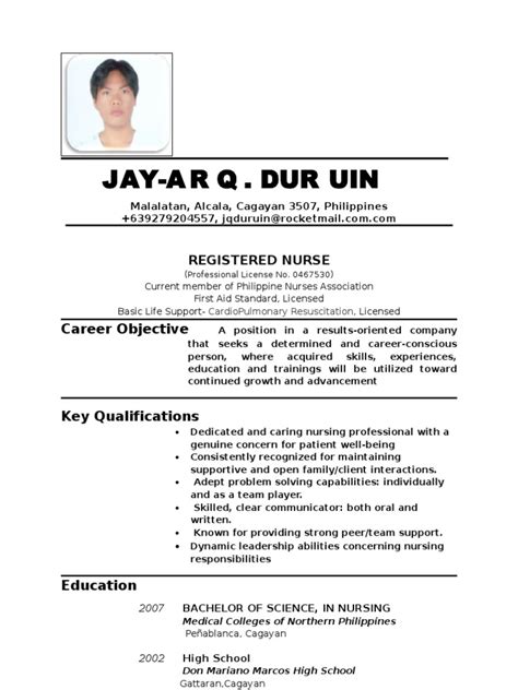 sample resume for work abroad.